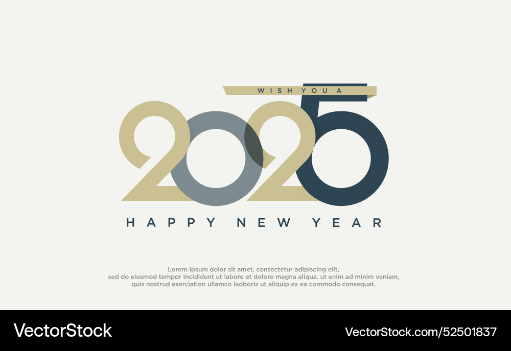 Happy new year 2025 text design business diary Vector Image