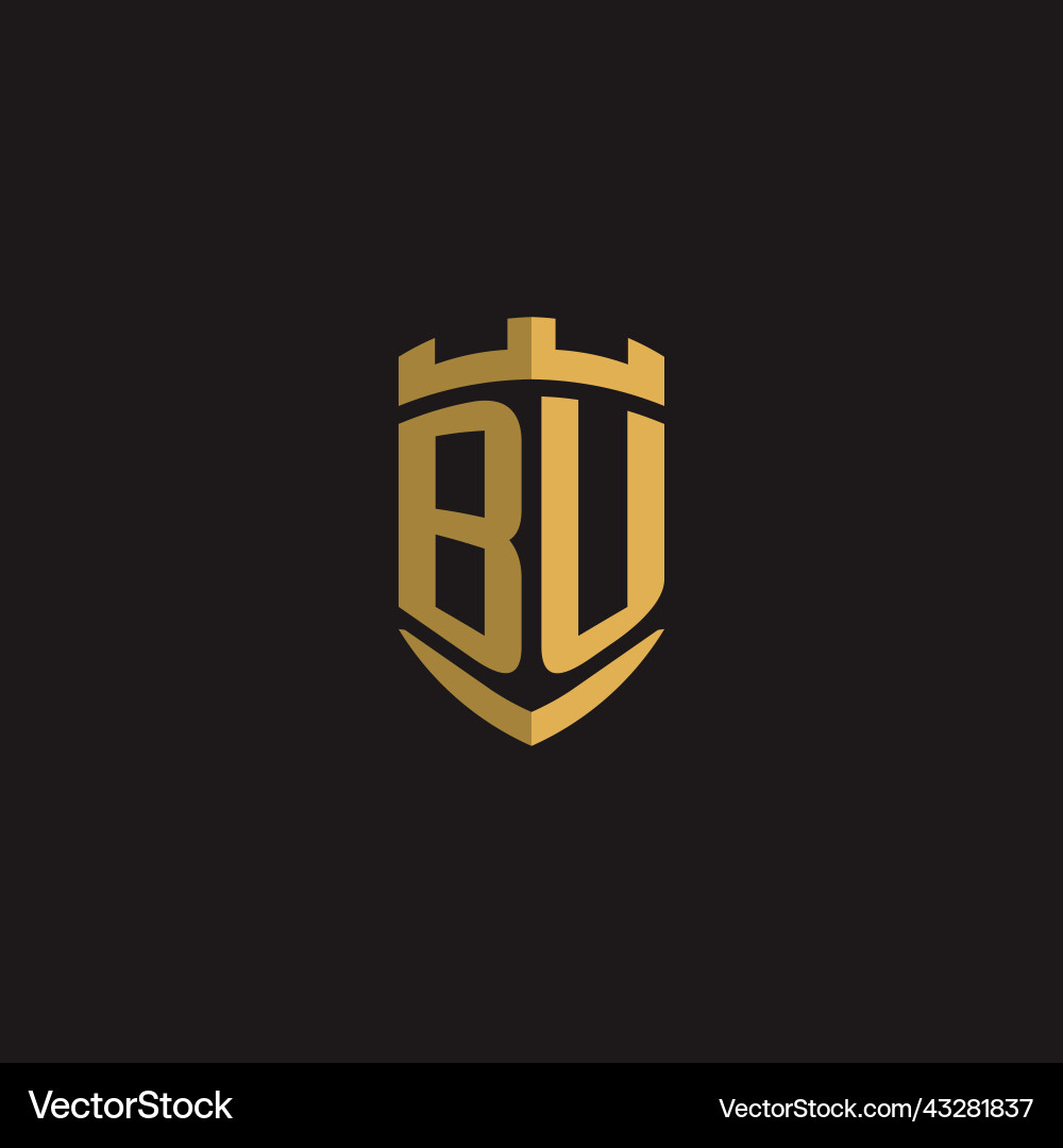 Initials bu logo monogram with shield style design Vector Image