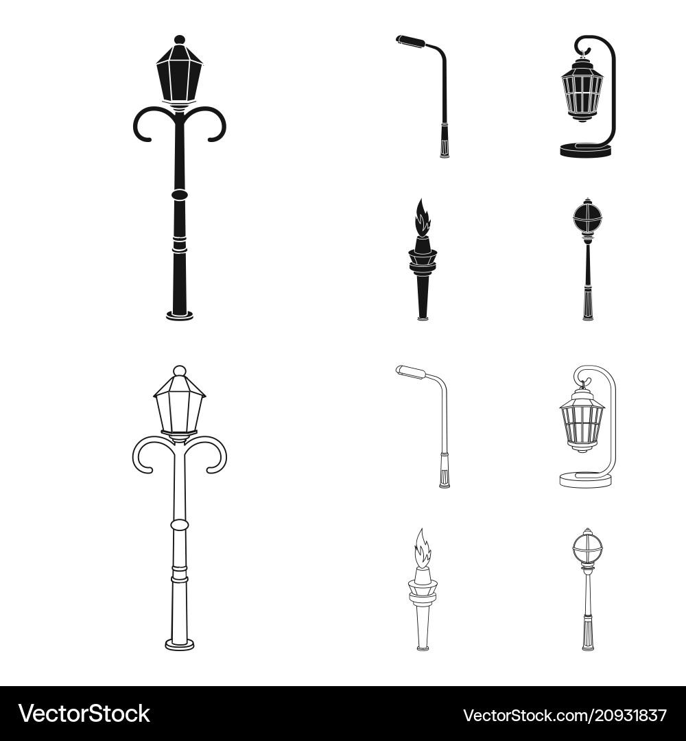 Lamppost in retro stylemodern lantern torch vector image