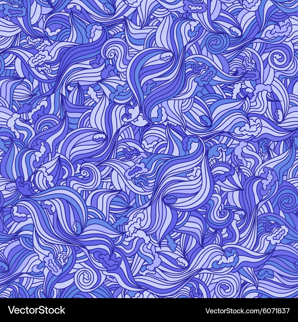 Ocean Wave Pattern - Blue Seamless Tile vector image