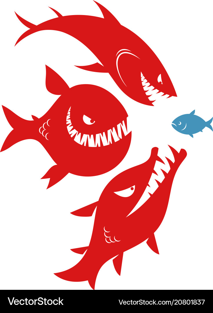 Predatory Fish Group Royalty Free Vector Image