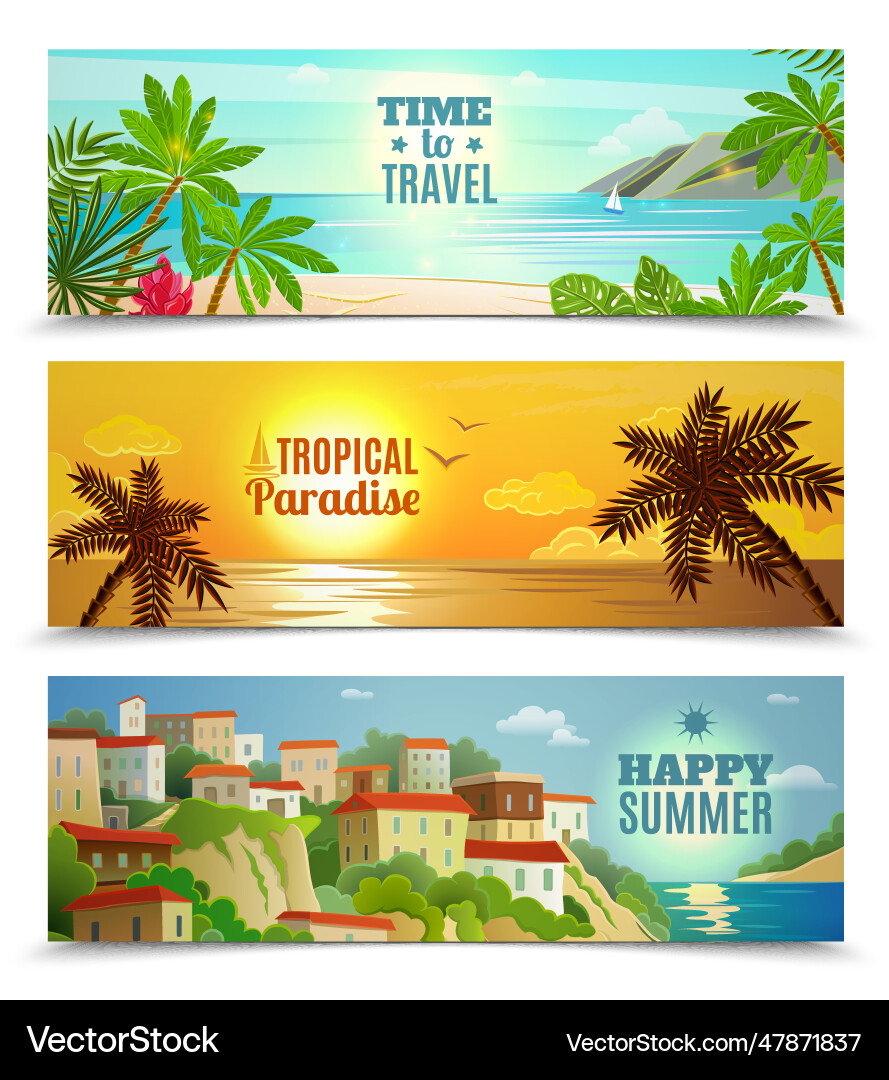 Reisebüro tropische Paradies Urlaub Banner Reisebüro tropische Paradies Urlaub Banner vektorbild