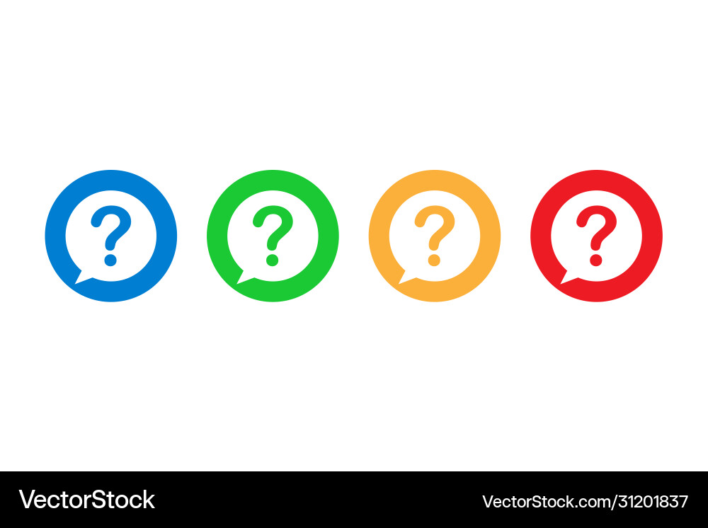 Set question mark symbols in flat design help Set question mark symbols in flat design help Vector Image