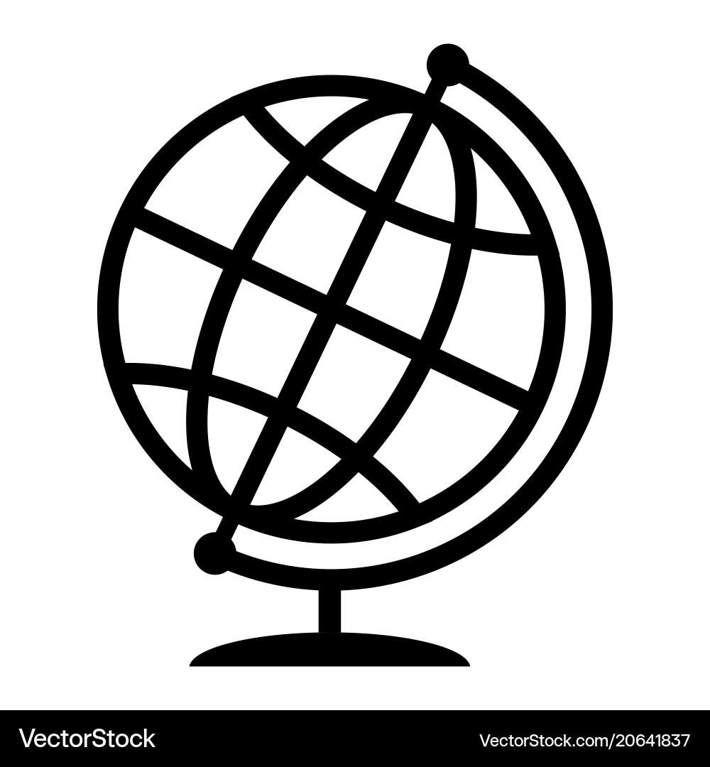Symbolic image of geographical globe web icon Vector Image