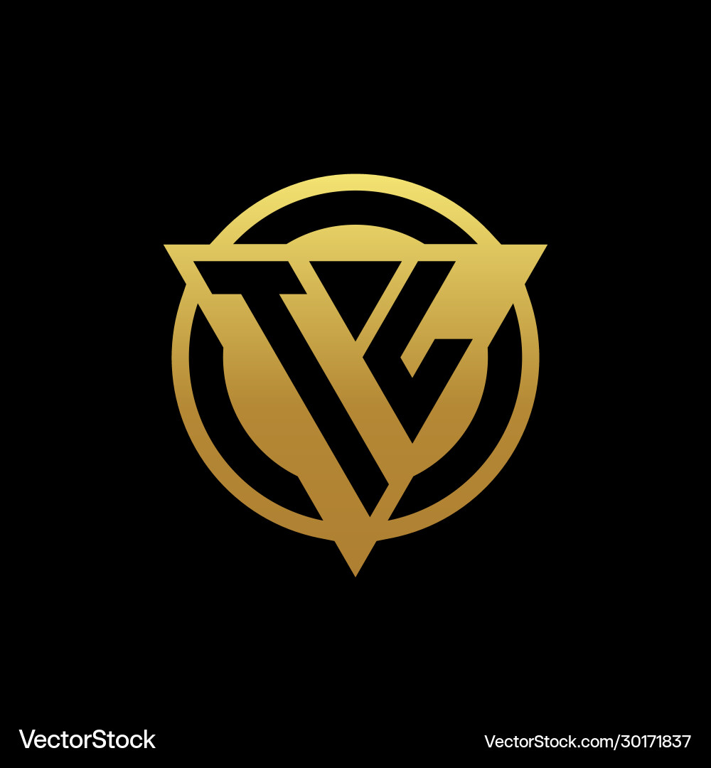 Tl logo monogram with triangle shape and circle Vector Image