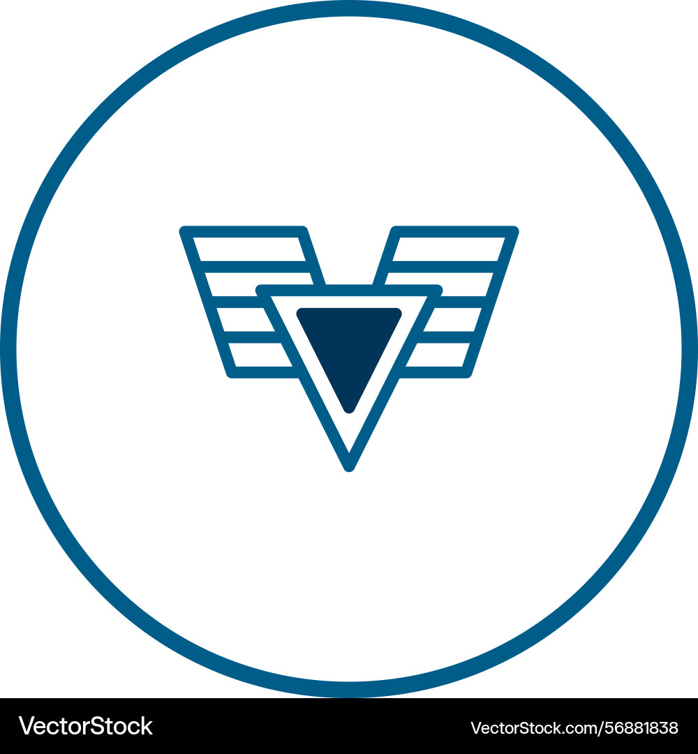 Abstract design of wings and a triangle Abstract design of wings and a triangle Vector Image