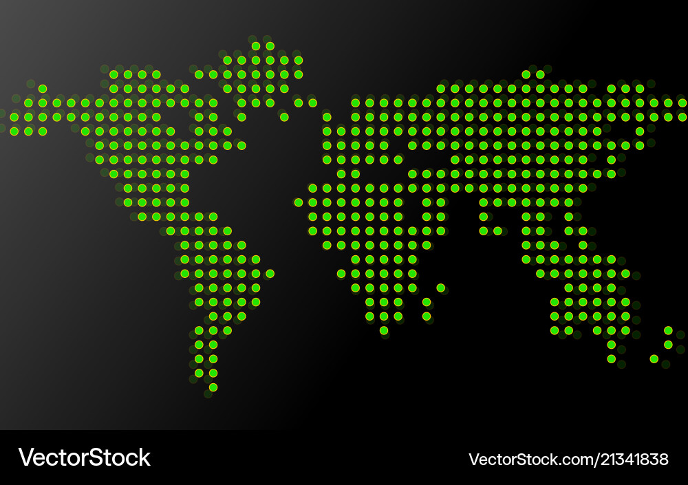 Abstract world map of dots on white background Abstract world map of dots on white background Vector Image