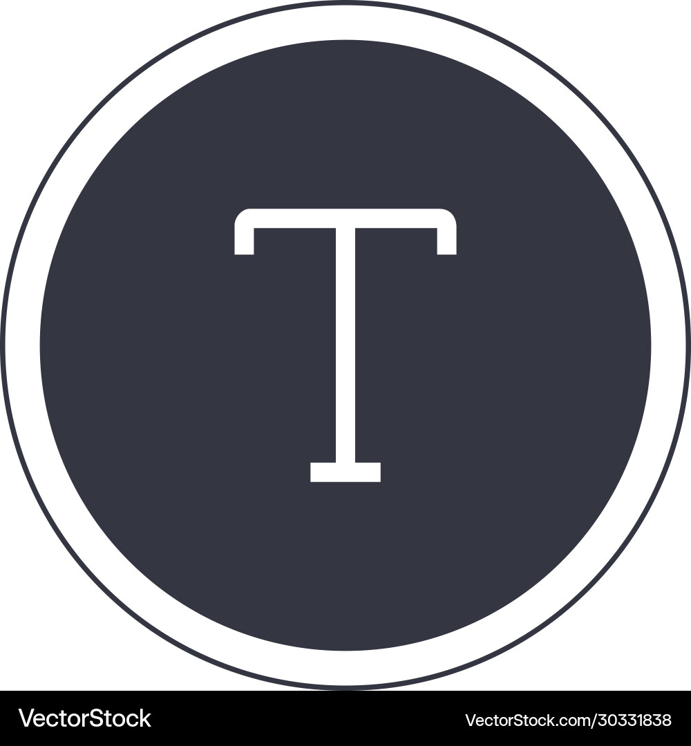 Add font or text icon in circle sign vector image