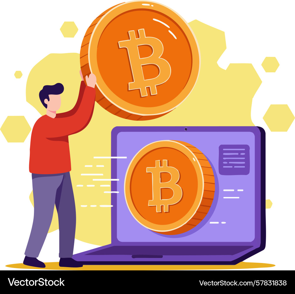 Bitcoin cryptocurrency digital currency concept – Royalty-Free Vector |  VectorStock