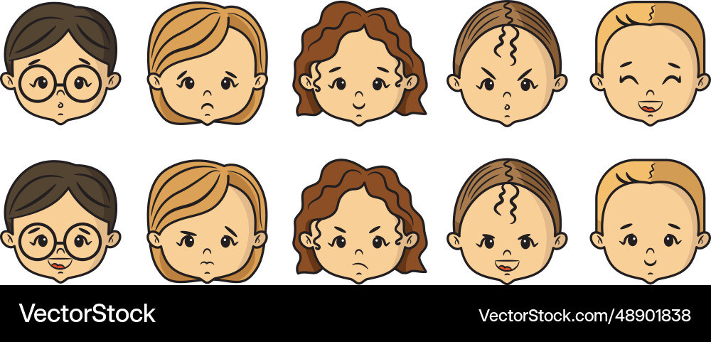 Children with different expressions vector image