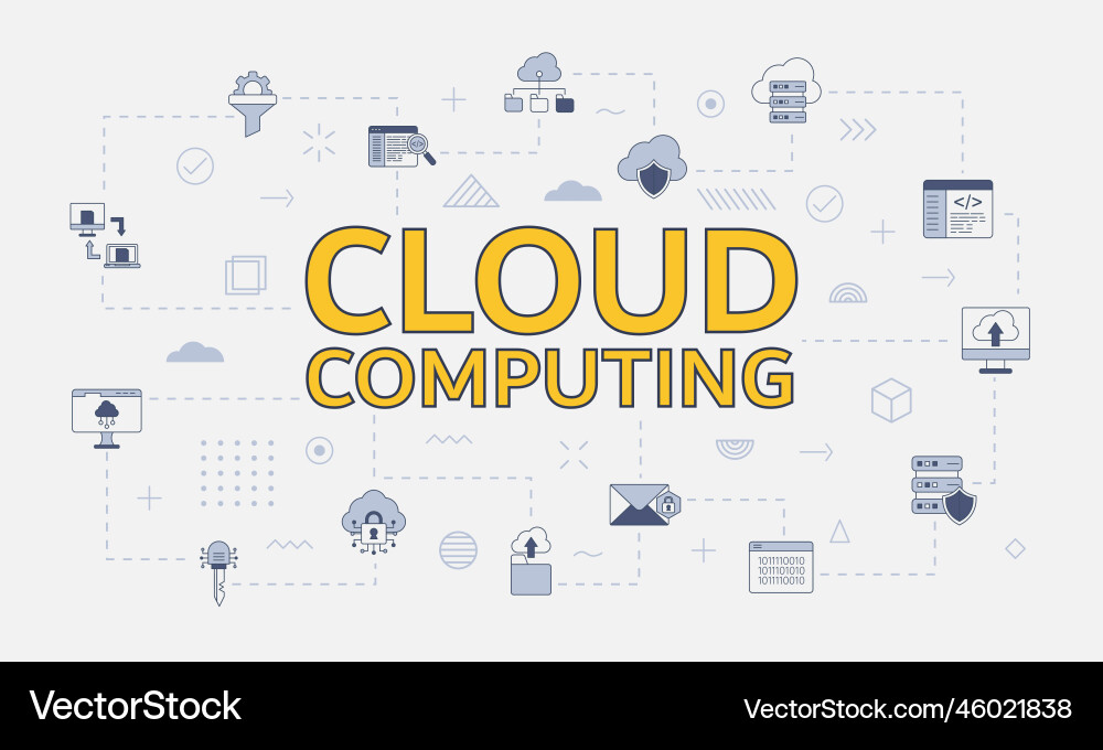 Cloud computing concept with icon set big Cloud computing concept with icon set big vector image
