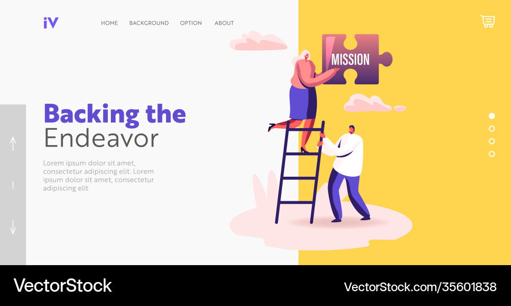 Core values landing page template tiny Vector Image