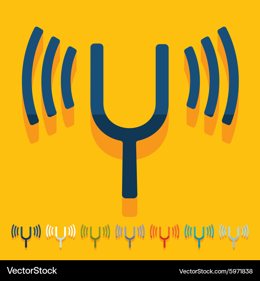 Flat design tuning-fork vector image
