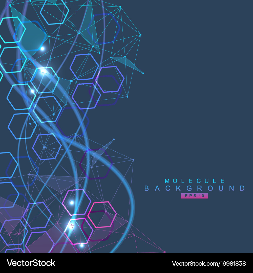Geometric abstract background with connected line vector image