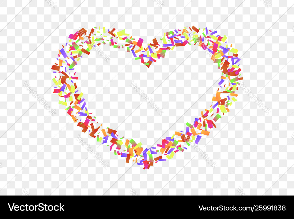 Heart confetti isolated white transparent Heart confetti isolated white transparent vector image