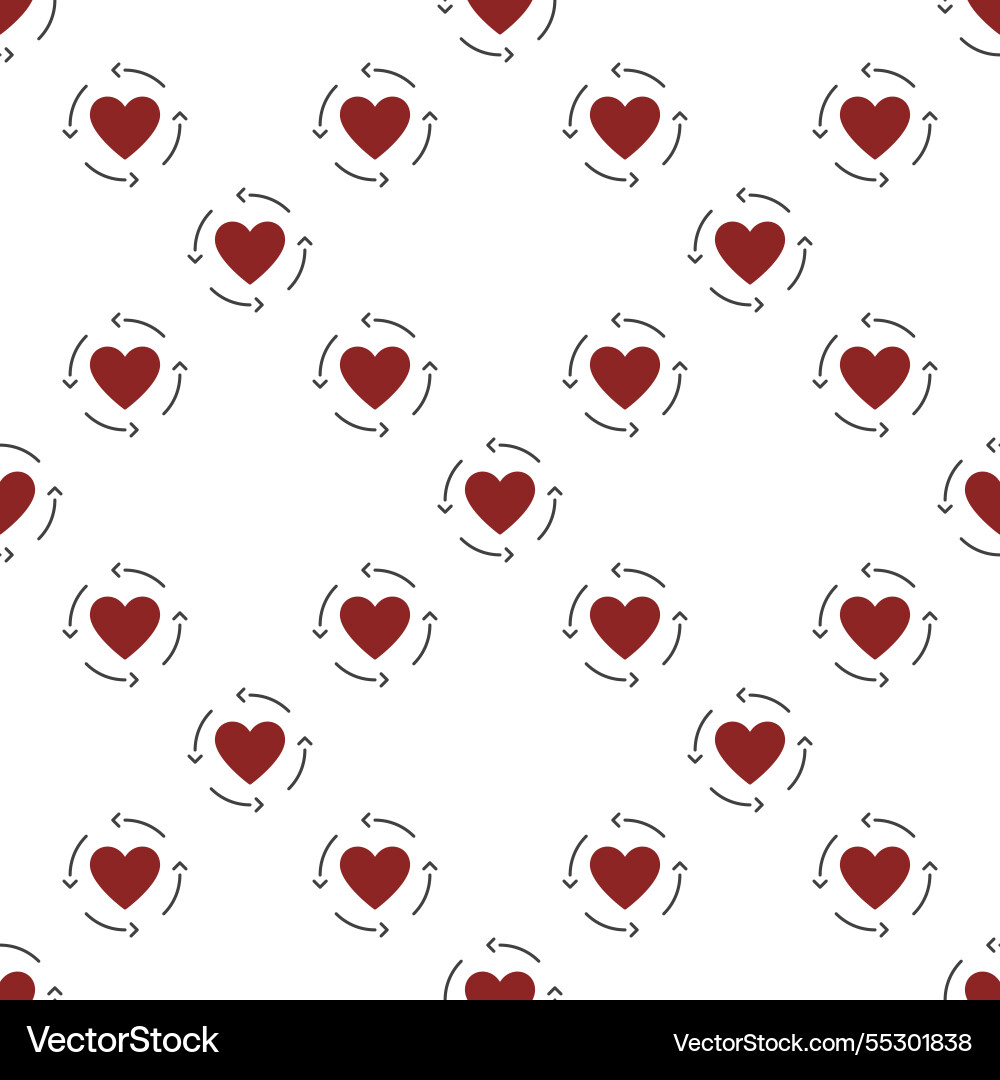 Heart inside arrows seamless pattern Heart inside arrows seamless pattern vector image