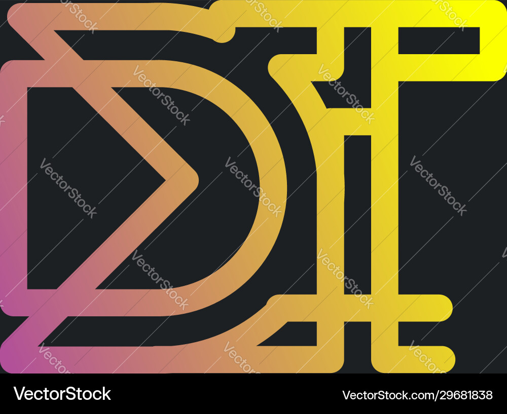Initial dt logo monogram design template simple vector image