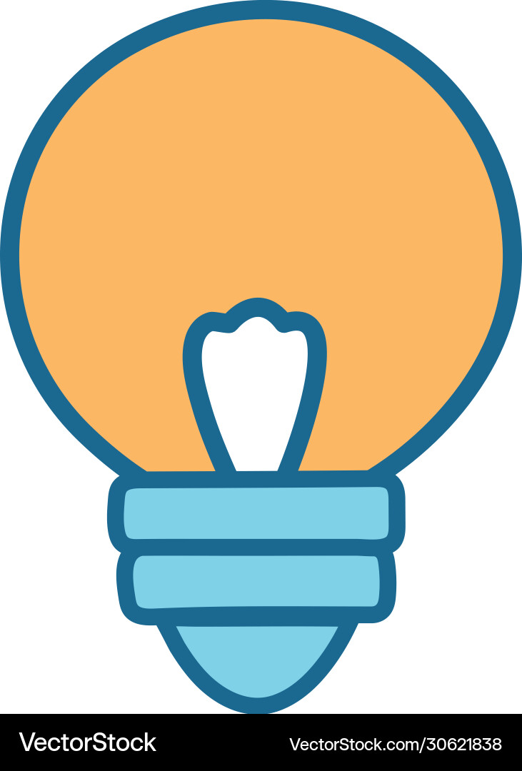 Light bulb line and fill style icon design Vector Image