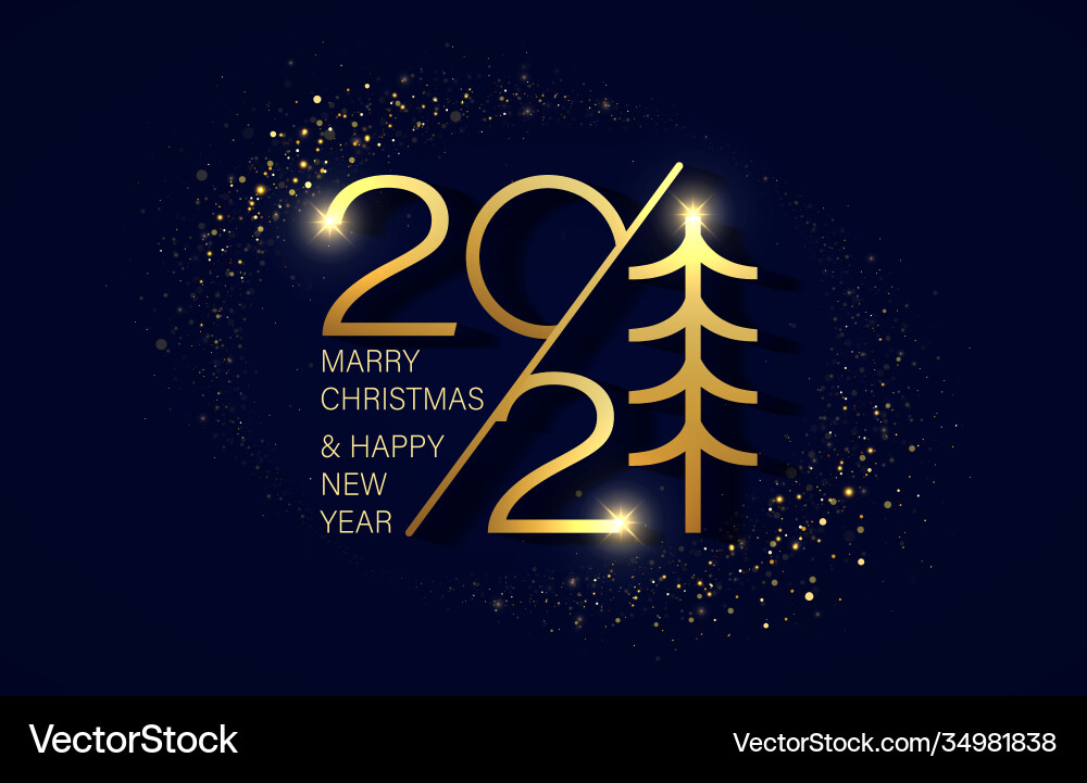 Merry christmas and new year 2021 festive shining Merry christmas and new year 2021 festive shining vector image