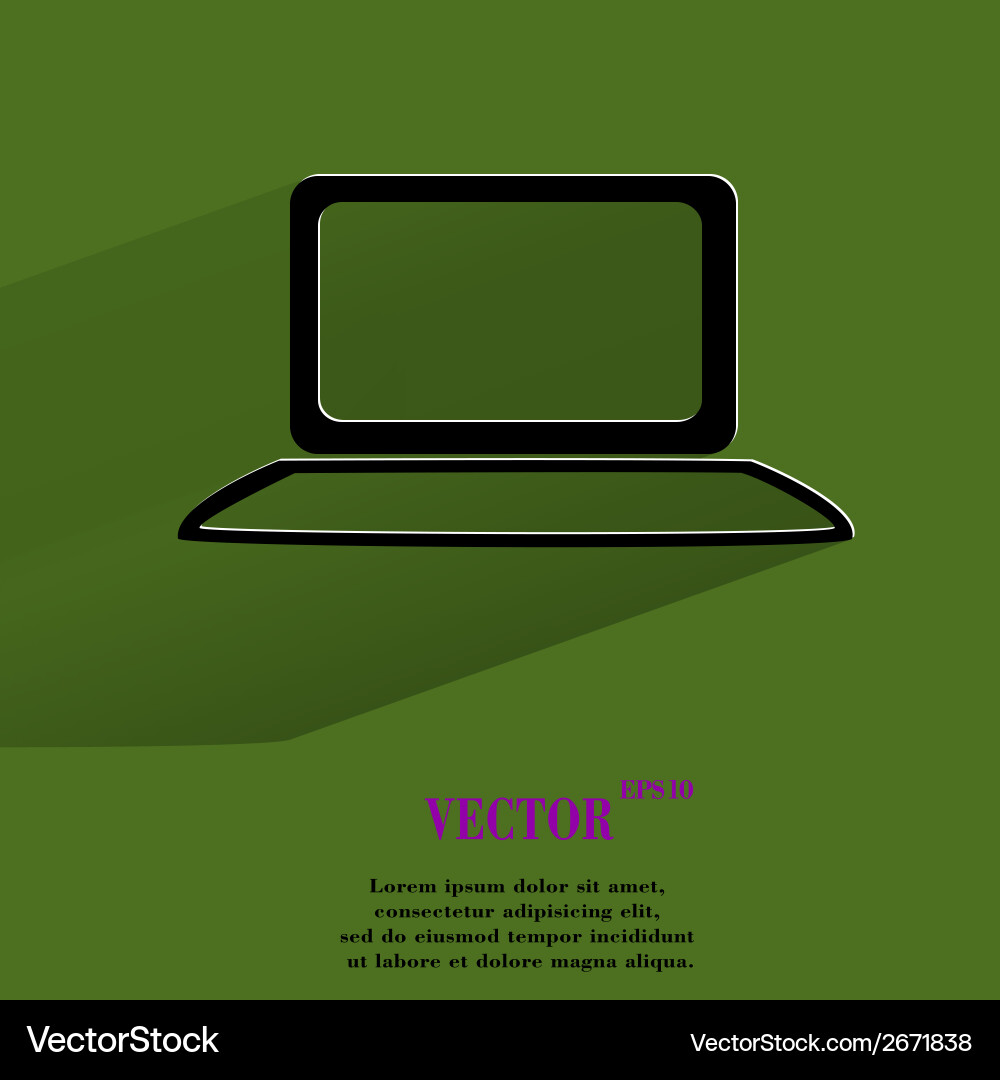 Notebook flat modern web button with long shadow vector image