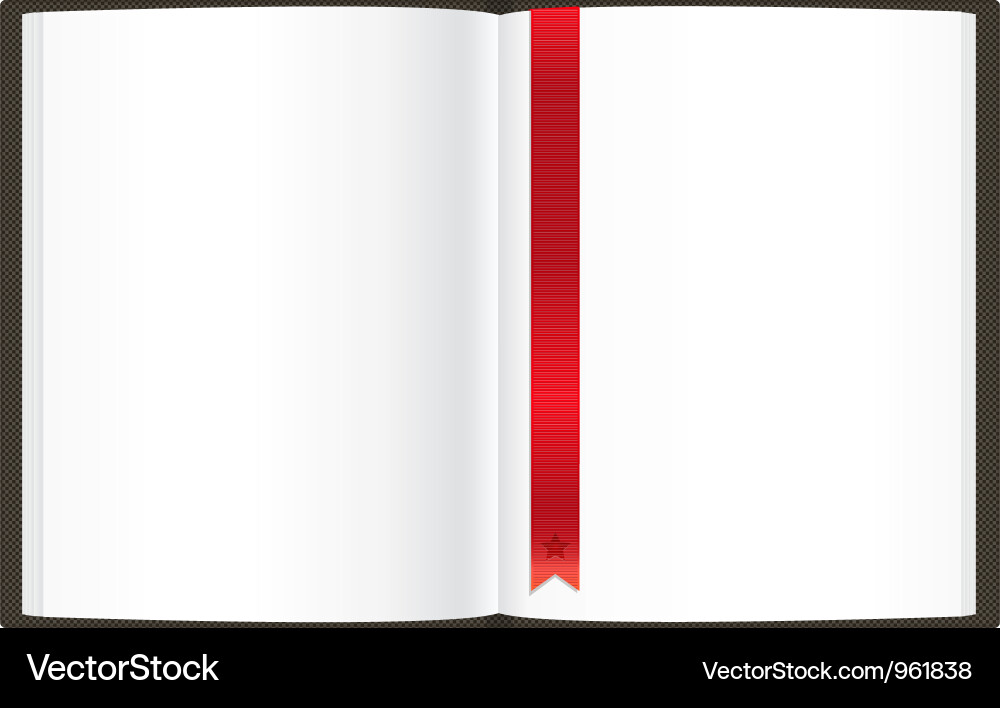 Open Book with Ribbon Bookmark vector image