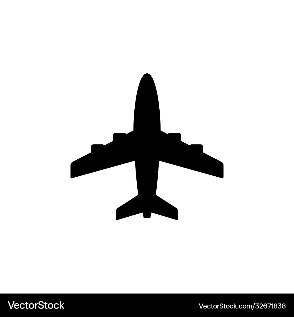 Plane or aircraft glyph icon Plane or aircraft glyph icon vector image