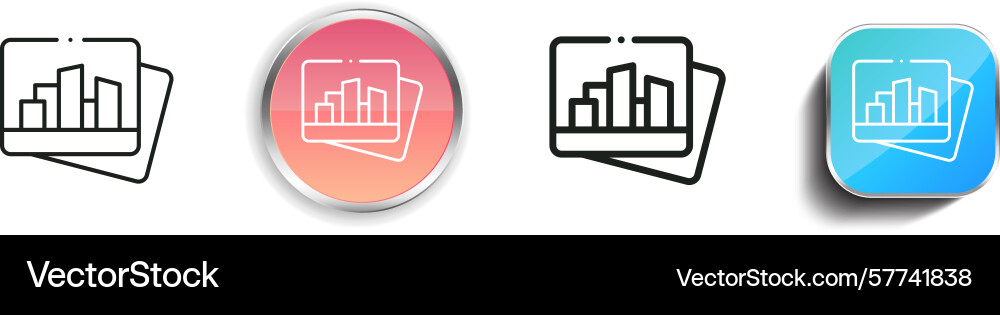 Postcard icon thin linear regular and button Postcard icon thin linear regular and button vector image