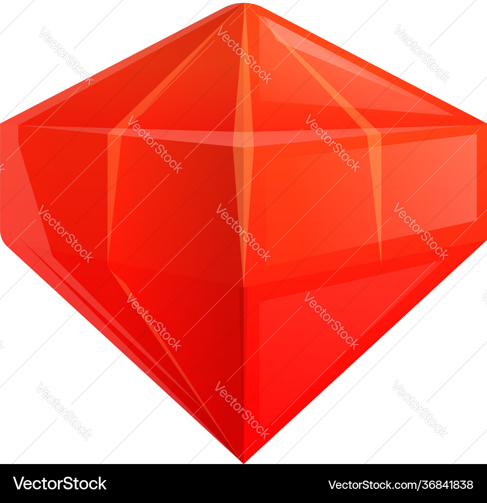 Ruby gemstone interface icon cartoon style Ruby gemstone interface icon cartoon style vector image