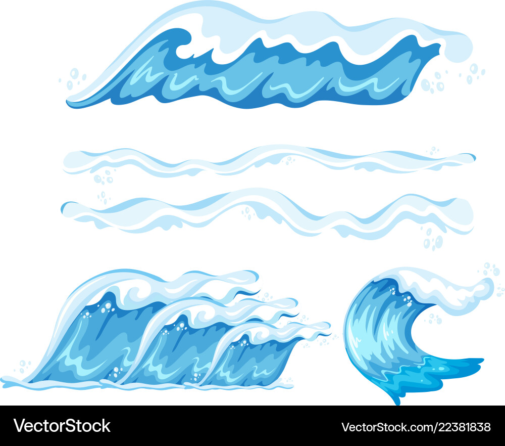 Set of wave element vector image