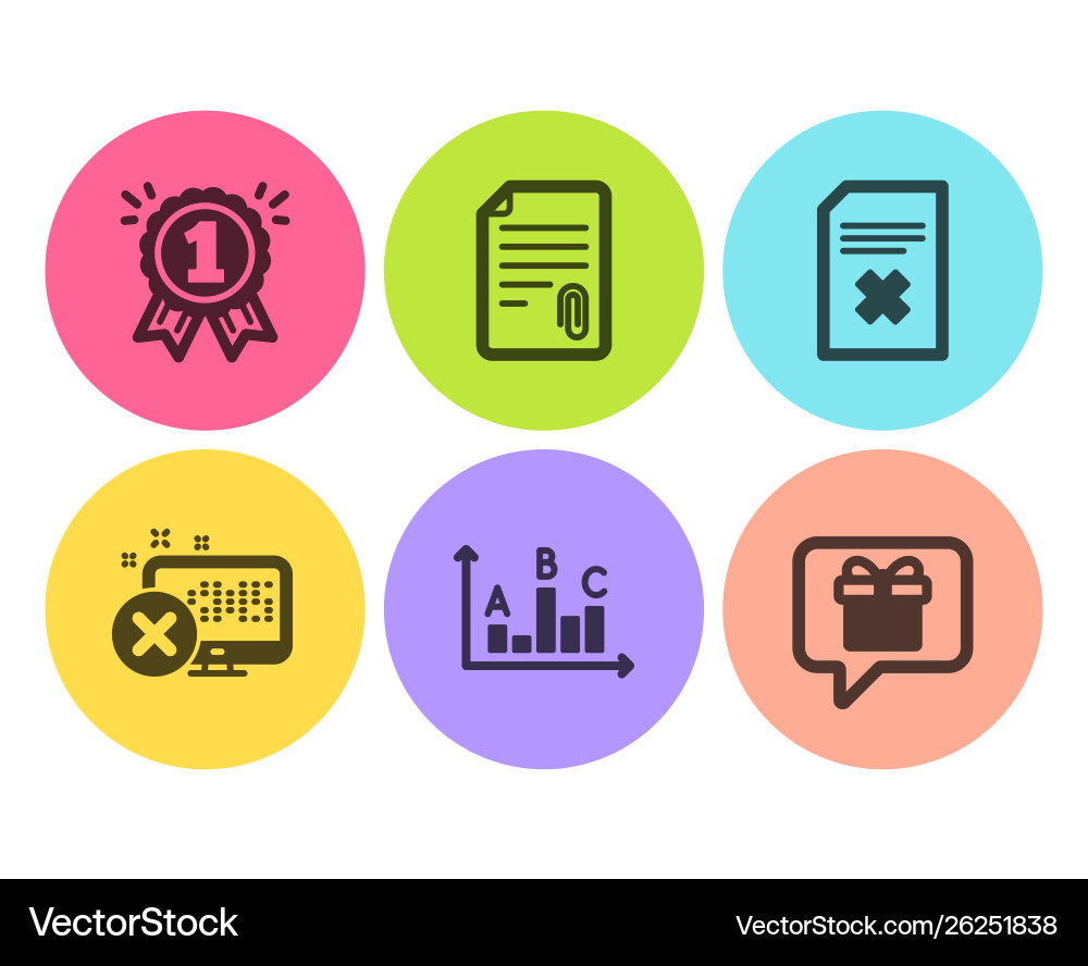 Survey results attachment and reward icons set Survey results attachment and reward icons set vector image