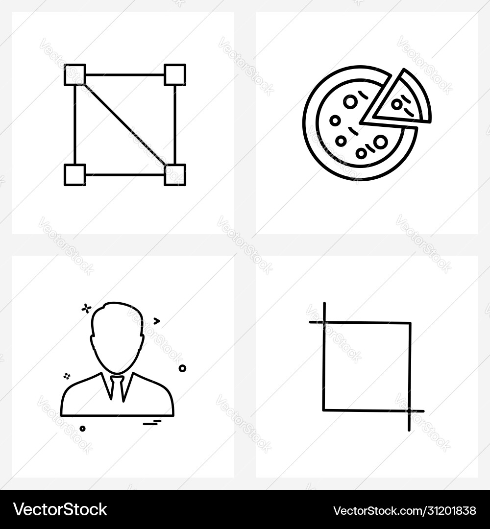 Ui set 4 basic line icons font avatar Vector Image