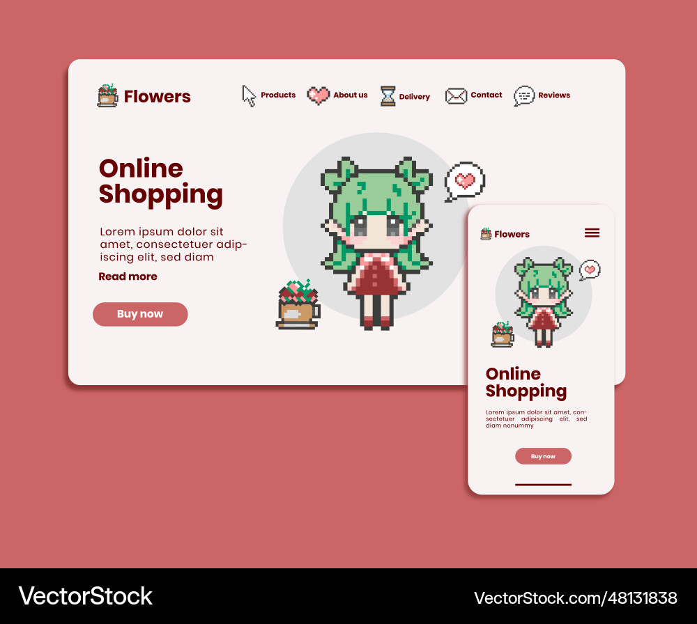 Web application and website design vector image