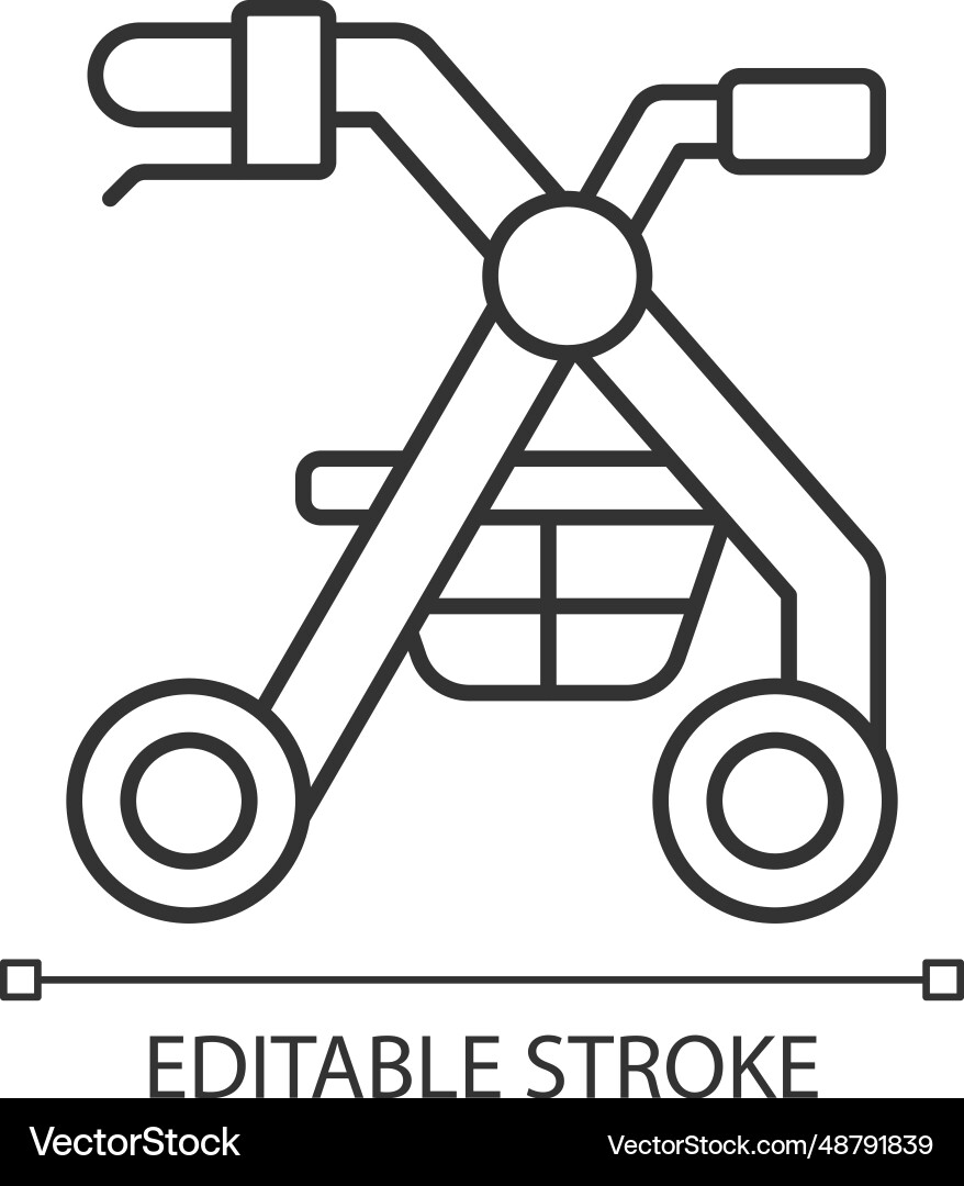 2d customizable thin line black rollator icon 2d customizable thin line black rollator icon vector image
