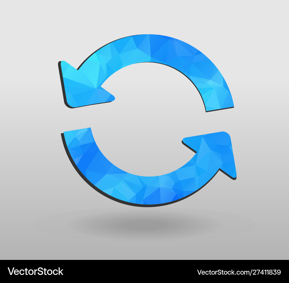 Arrow refresh icon reload sign with polygonal Vector Image