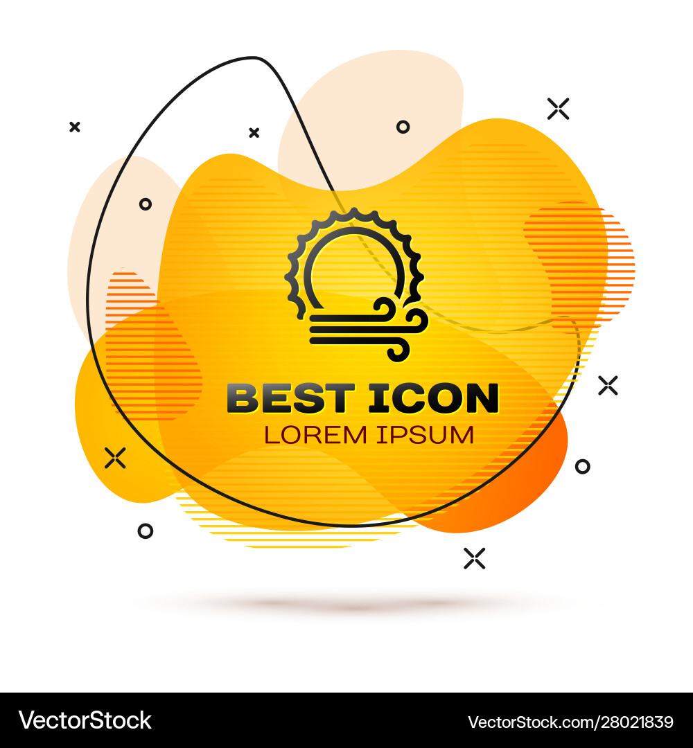 Black wind and sun icon isolated on white Black wind and sun icon isolated on white vector image