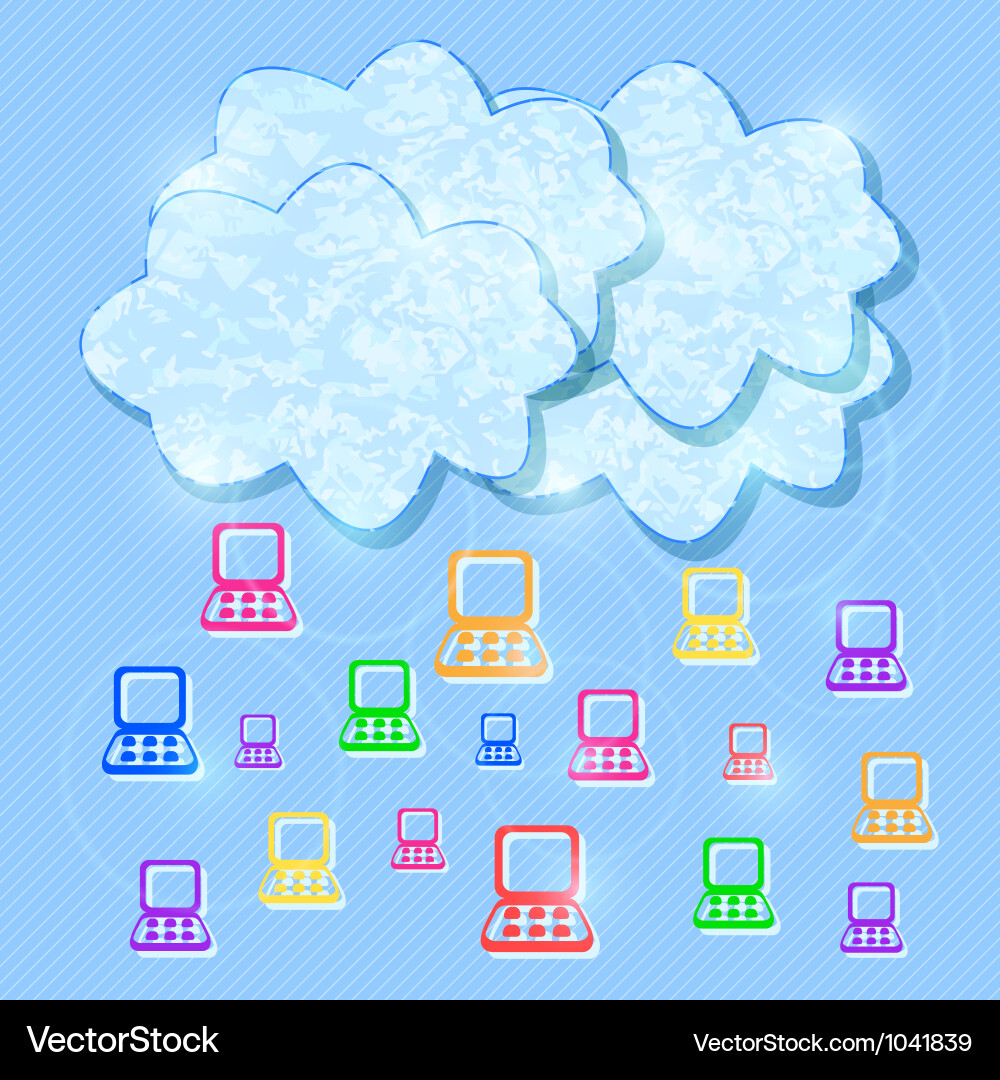 Cloud computing mobile concept background vector image