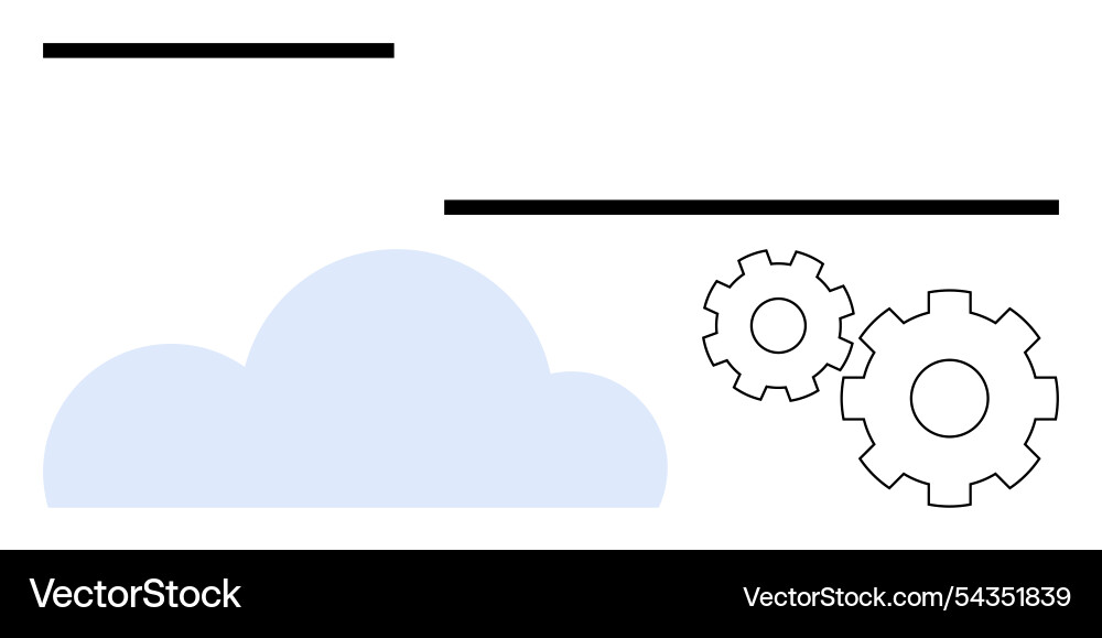 Cloud computing with gears symbolizing integration Cloud computing with gears symbolizing integration Vector Image