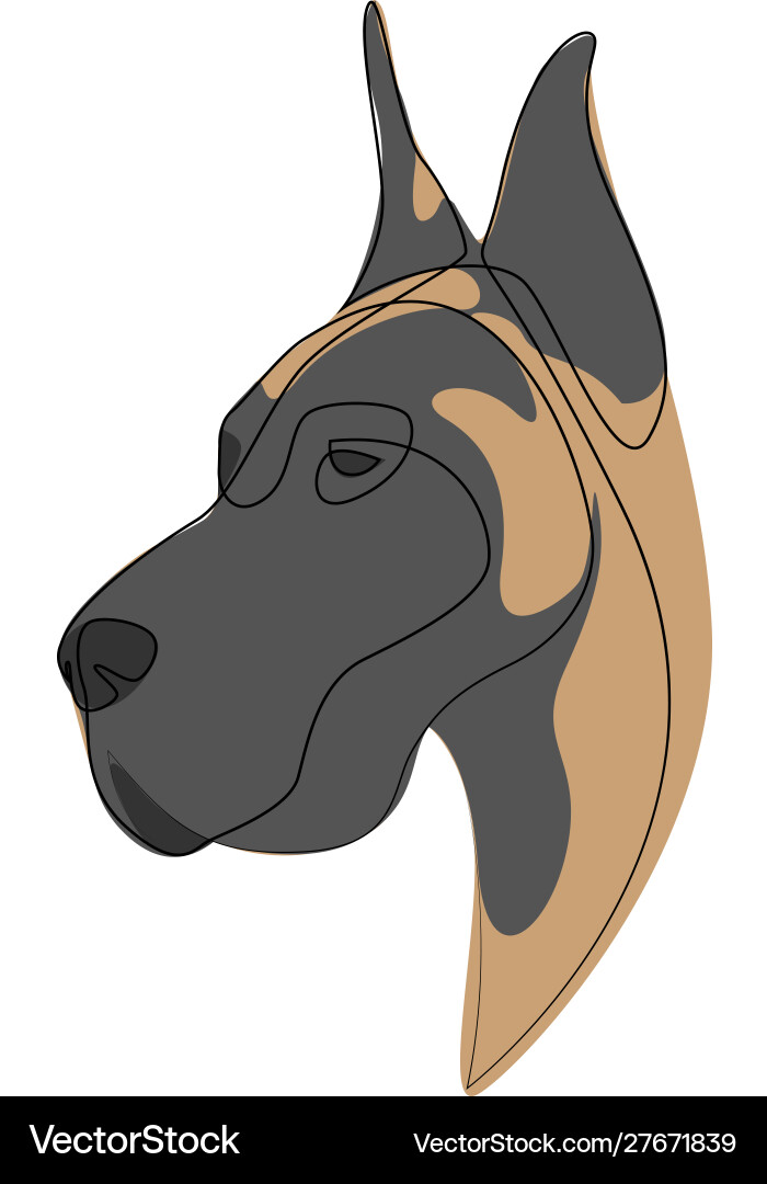 Continuous line great dane single minimal Continuous line great dane single minimal vector image
