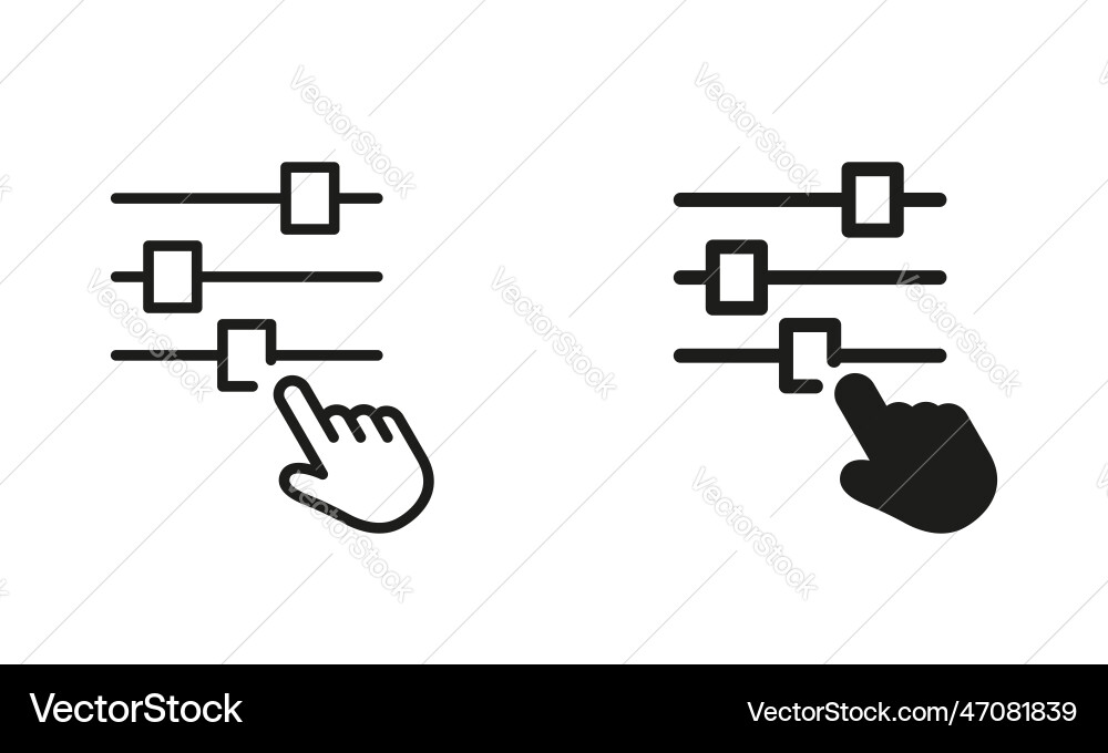 Control panel and pointer line silhouette icon Vector Image