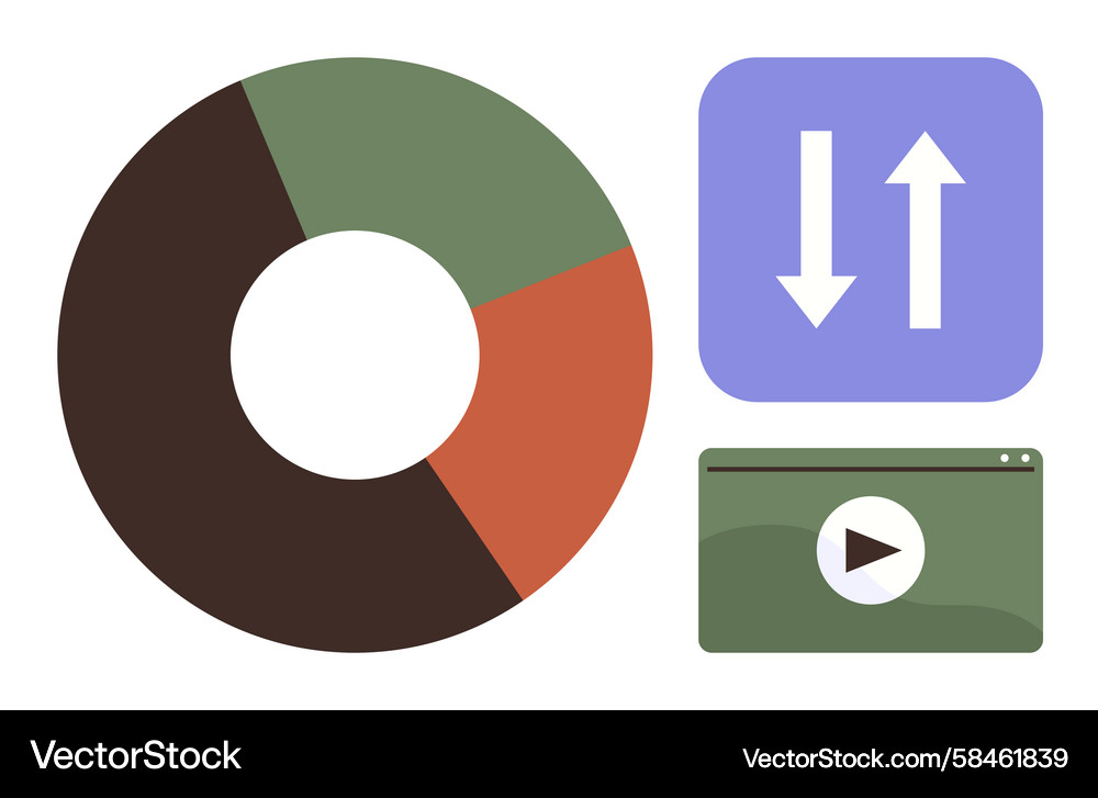 Data Analysis & Reporting - Pie Chart Vector Image