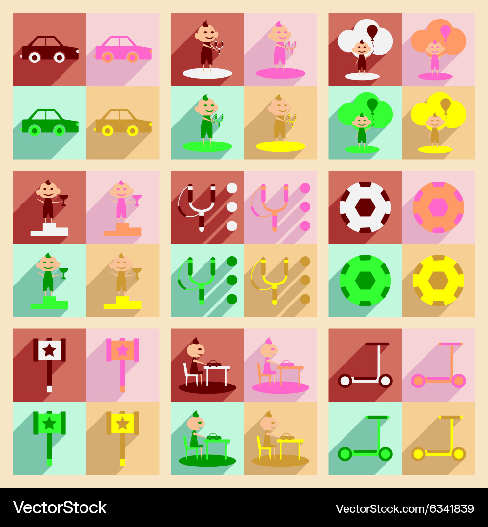 Flat with shadow concept and mobile application Vector Image