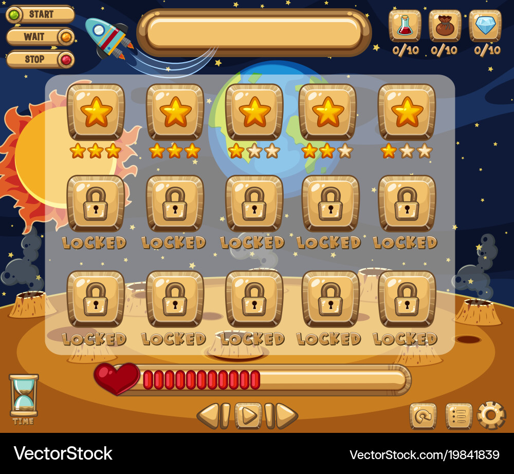 Game template with space in background vector image