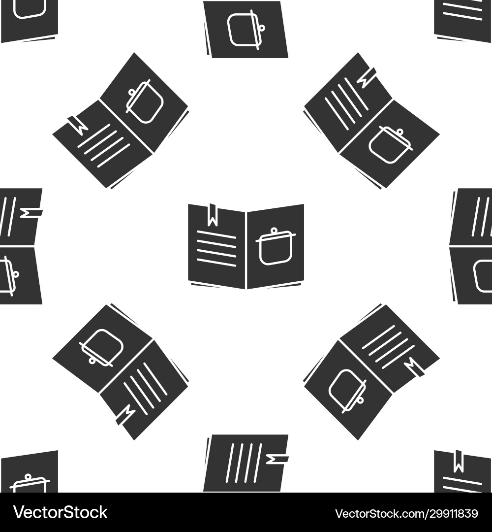 Grey cookbook icon isolated seamless pattern Grey cookbook icon isolated seamless pattern vector image
