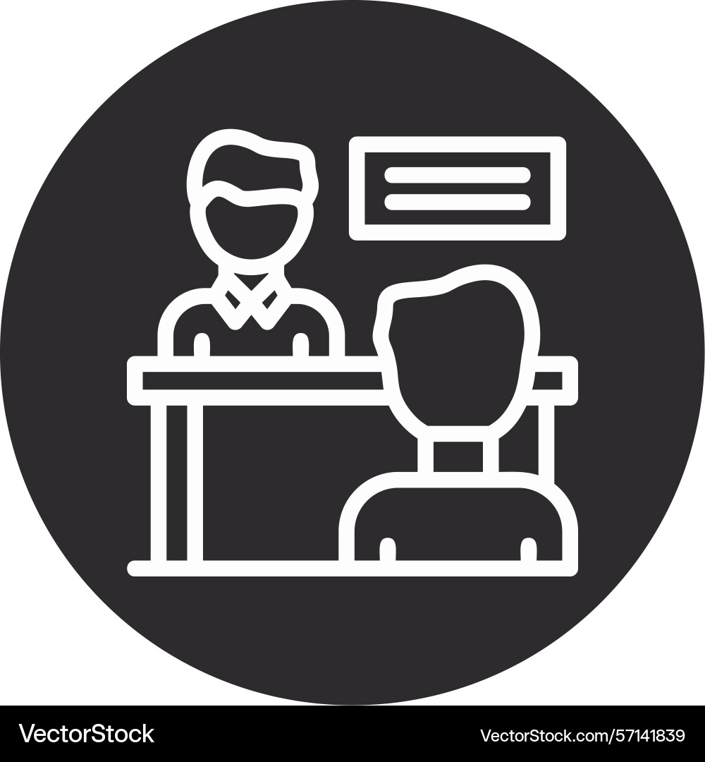 Interviewer and interviewee inverted circle black vector image