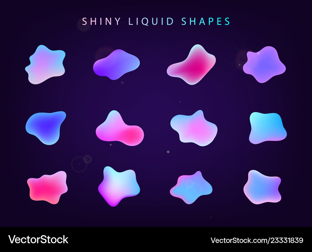 Iridescent Liquid Shapes vector image