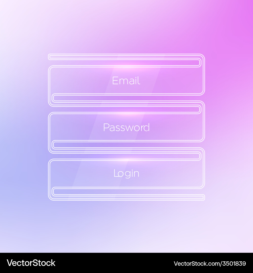 Login form ui element on a beautiful blurred vector image