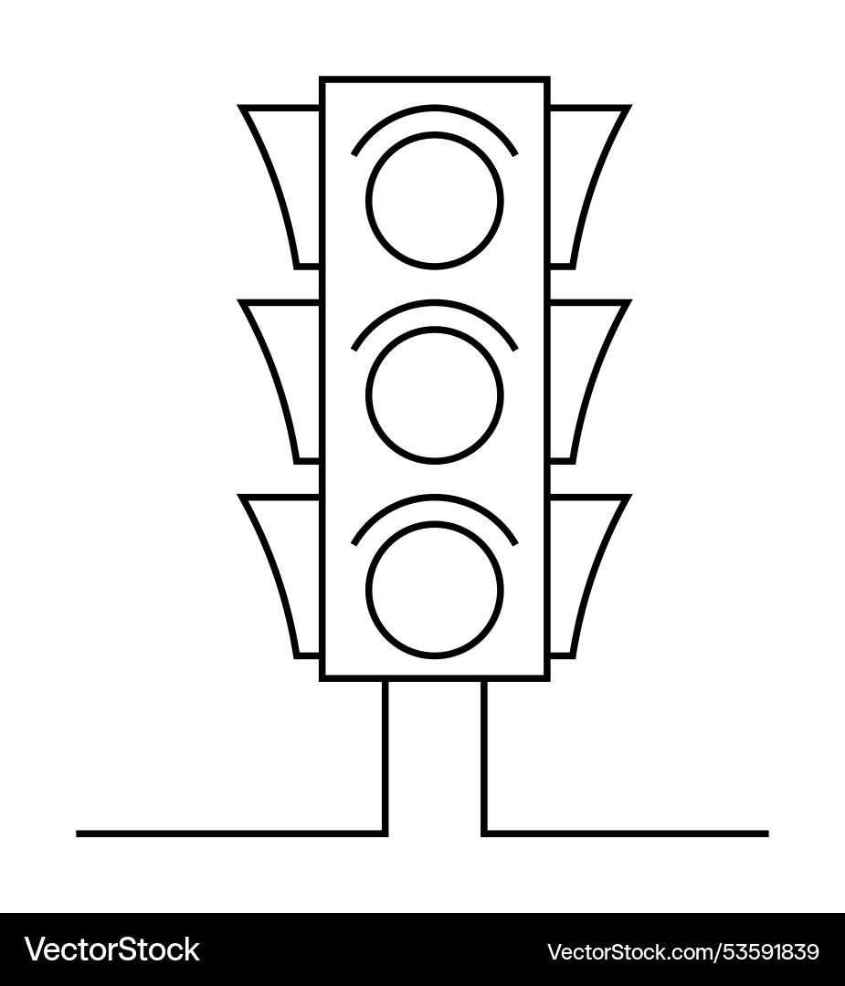Minimalist traffic light outline with three signal Minimalist traffic light outline with three signal vector image