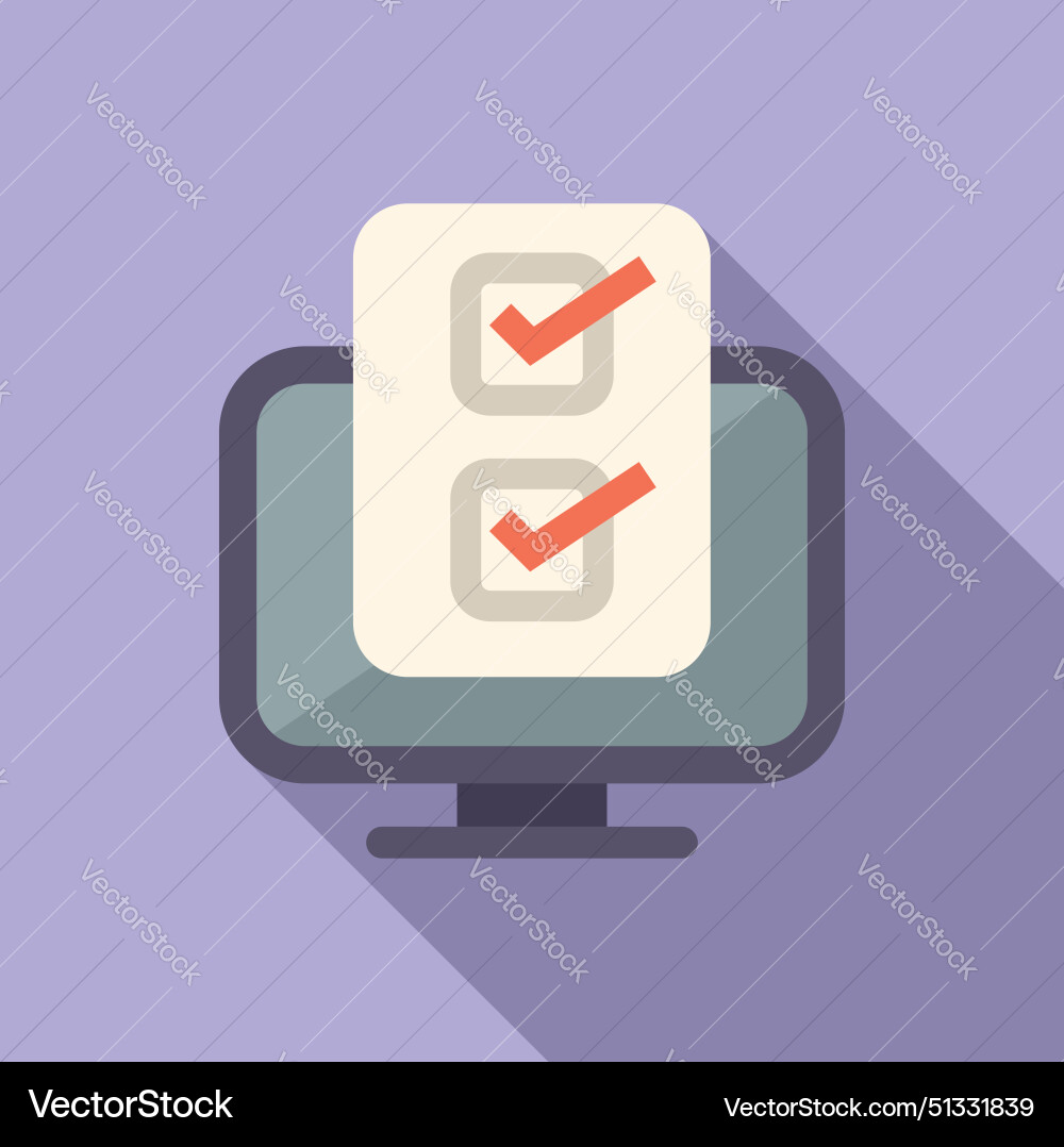 Modern checklist icon on computer screen Modern checklist icon on computer screen Vector Image