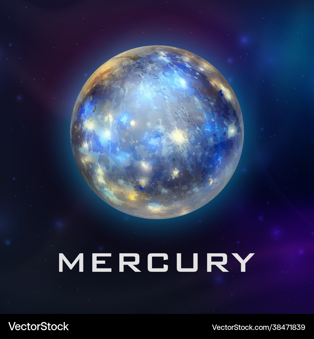 Planet Mercury: Realistic Space vector image