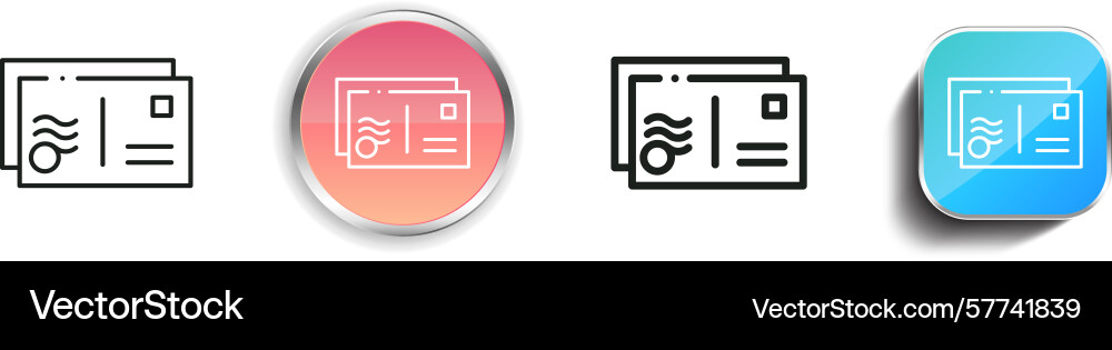 Postcard icon thin linear regular and button vector image